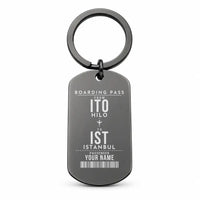 Thumbnail for Hilo International Airport ITO - Key Chain - Customizable Boarding Pass - Black