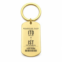 Thumbnail for Hilo International Airport ITO - Key Chain - Customizable Boarding Pass - Gold