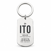 Thumbnail for Hilo International Airport ITO - Key Chain - Original Design - Silver
