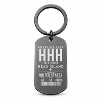 Thumbnail for Hilton Head Island Airport HHH - Key Chain - Boarding Pass Style - Black