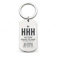 Thumbnail for Hilton Head Island Airport HHH - Key Chain - Original Design - Silver