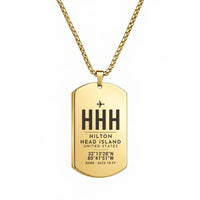 Thumbnail for Hilton Head Island Airport HHH - Necklace - Original Design - Gold