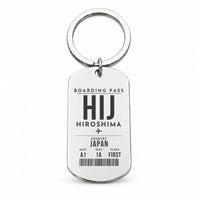 Thumbnail for Hiroshima Airport HIJ - Key Chain - Boarding Pass Style - Silver