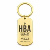 Thumbnail for Hobart Airport HBA - Key Chain - Original Design - Gold