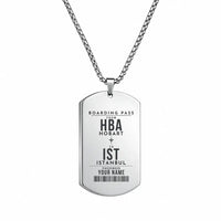 Thumbnail for Hobart Airport HBA - Necklace - Customizable Boarding Pass - Silver