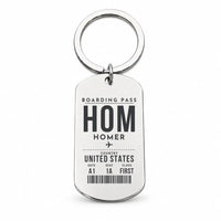 Thumbnail for Homer Airport HOM - Key Chain - Boarding Pass Style - Silver