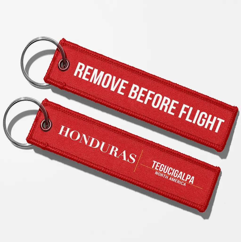 Honduras Country Series Aviator Key Chains - Red - Remove Before Flight