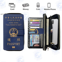 Thumbnail for Hong Kong Passport Designed Leather Long Zipper Wallets