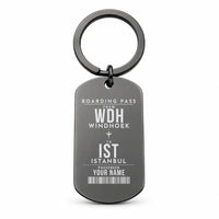 Thumbnail for Hosea Kutako International Airport WDH — Windhoek - Key Chain - Customizable Boarding Pass - Black