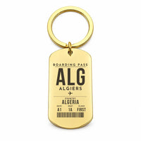 Thumbnail for Houari Boumediene Airport ALG - Key Chain - Boarding Pass Style - Gold