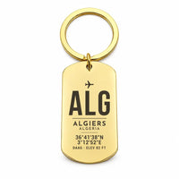 Thumbnail for Houari Boumediene Airport ALG - Key Chain - Original Design - Gold
