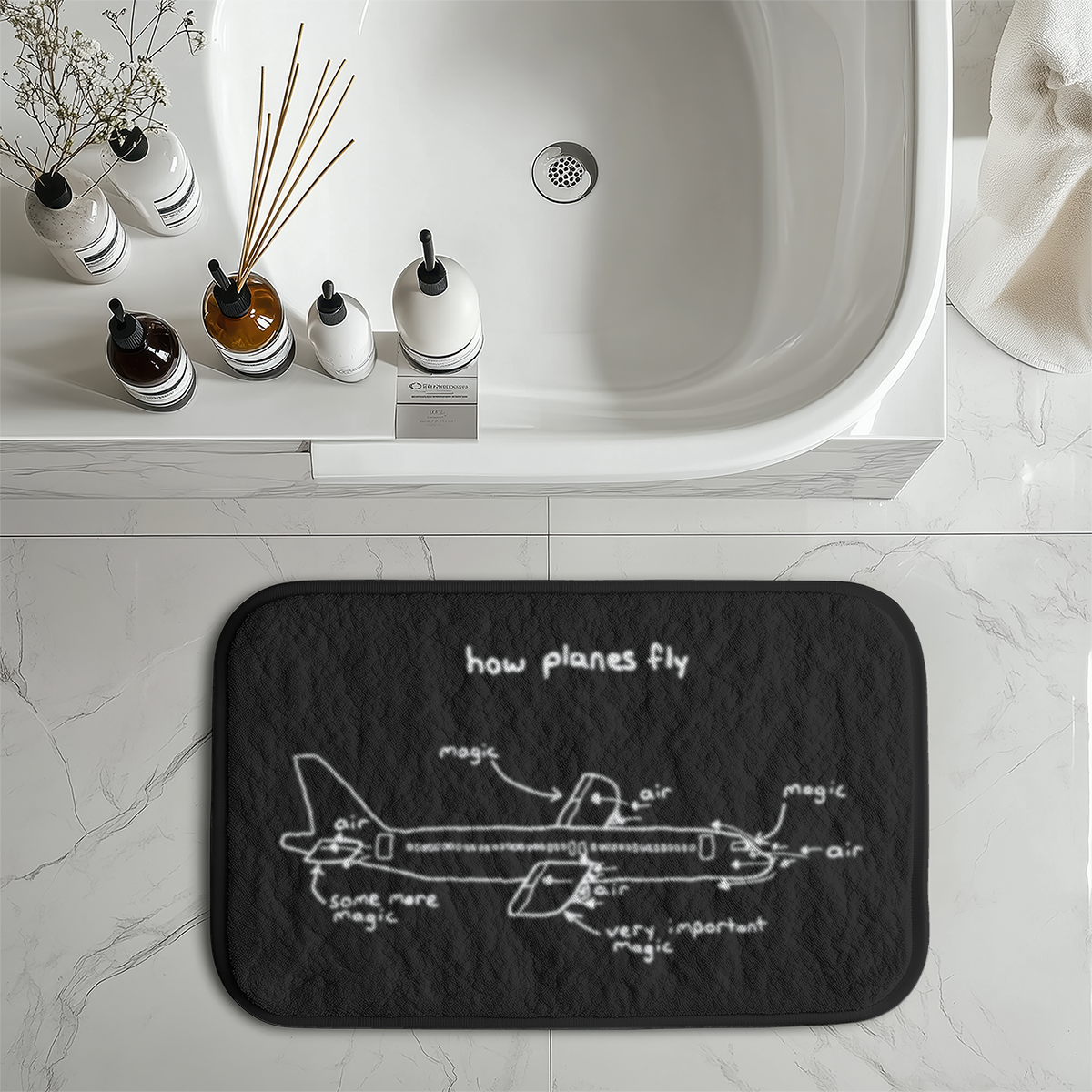 How Planes Fly Designed Bath Mats