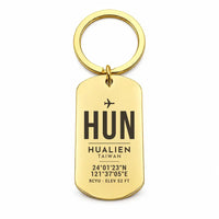 Thumbnail for Hualien Airport HUN - Key Chain - Original Design - Gold