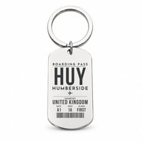 Thumbnail for Humberside Airport HUY - Key Chain - Boarding Pass Style - Silver