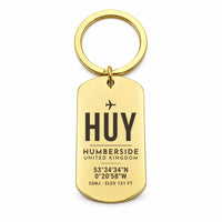 Thumbnail for Humberside Airport HUY - Key Chain - Original Design - Gold