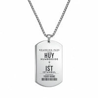 Thumbnail for Humberside Airport HUY - Necklace - Customizable Boarding Pass - Silver