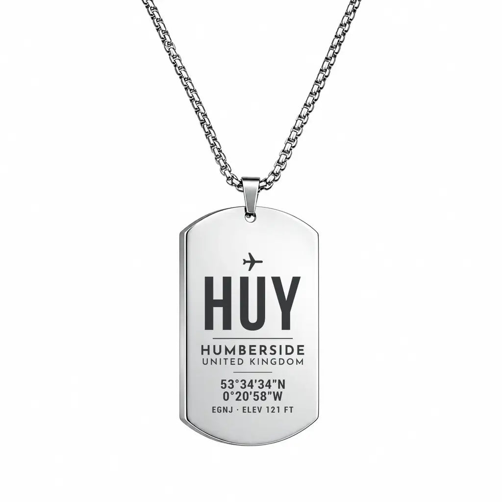 Humberside Airport HUY - Necklace - Original Design - Silver