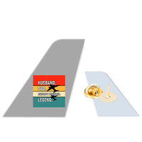 Thumbnail for Husband & Dad & Aircraft Mechanic & Legend Designed Tail Shape Badges & Pins