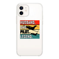 Thumbnail for Husband & Dad & Pilot & Legend Designed Transparent Silicone iPhone Cases