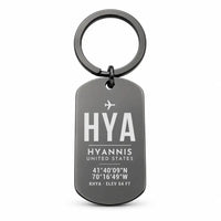 Thumbnail for Hyannis Cape Cod Gateway Airport HYA - Key Chain - Original Design - Black
