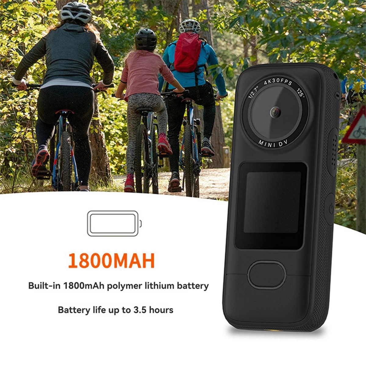 4K HD Night Vision WiFi Sports Camera with Touch Screen, Waterproof, Anti-Shake & Accessories With 16GB card