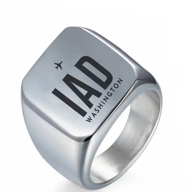 Washington Dulles International Airport (IAD) Rings - Ring - Silver