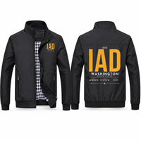 Thumbnail for Washington Dulles International Airport (IAD) Stylish Jackets - Stand Collar - Tag - Black