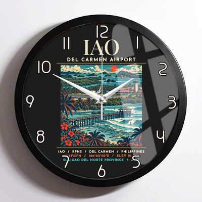 IAO - Poster - Wall Clock Framed - Black