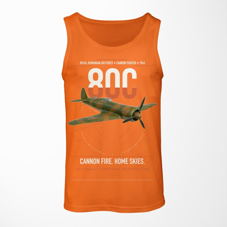 IAR 80C design on orange tank top