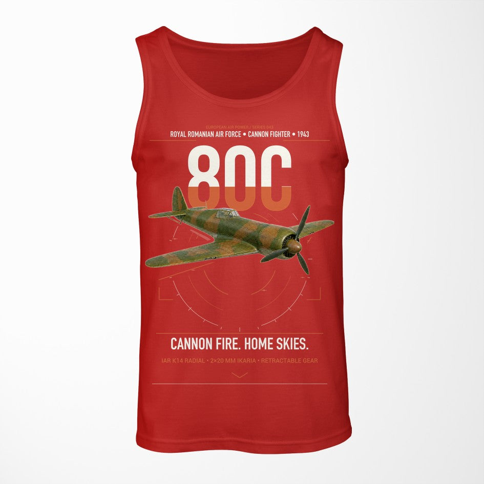 IAR 80C design on red tank top