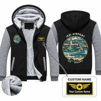 Thumbnail for Iași International Airport (IAS) Zipped Sweatshirts - Badge + Name - Black & Gray