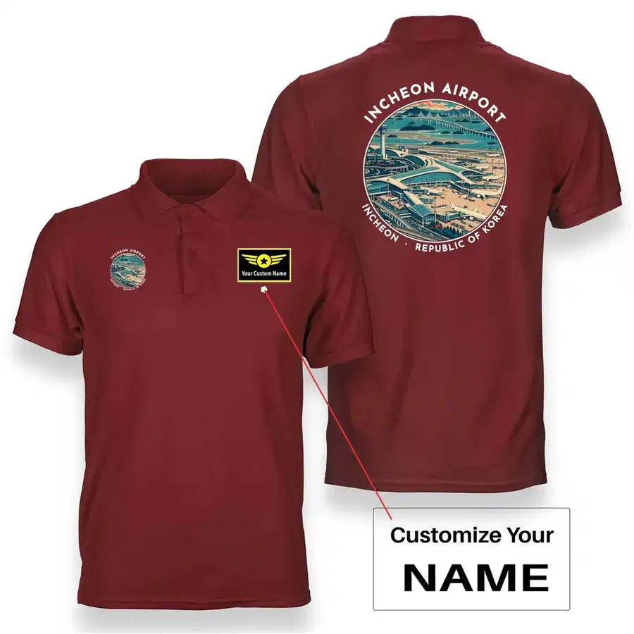 ICN - Badge - Double-Side Polo - Red + Name