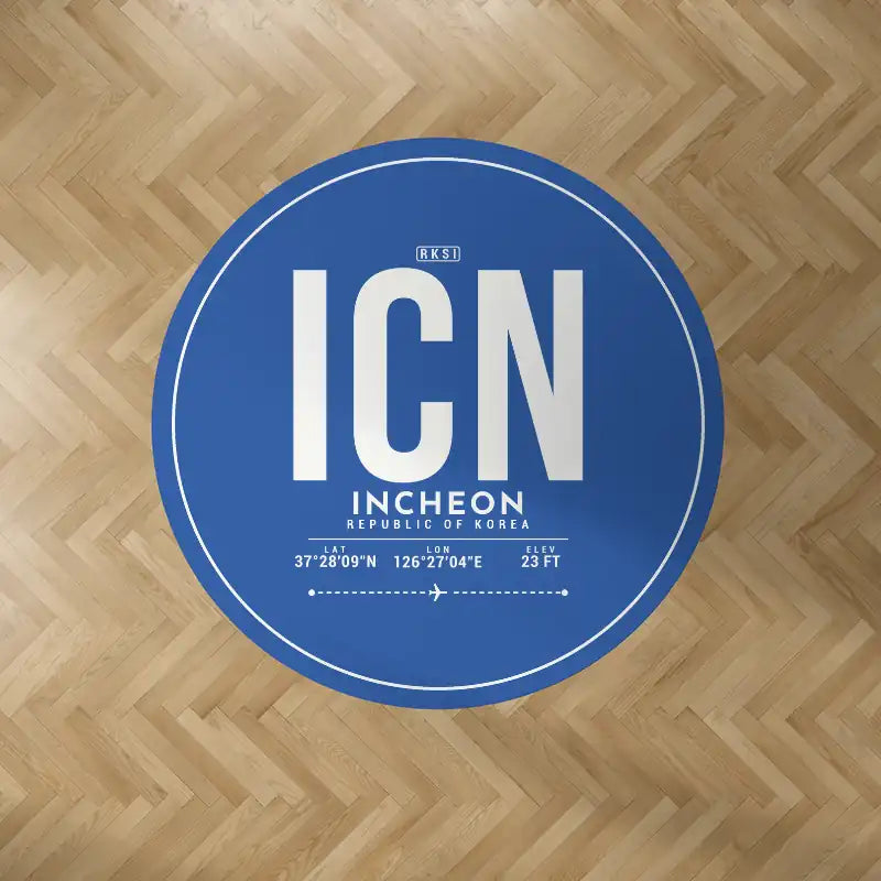 Incheon International Airport (ICN) Carpets - Carpet Round - ID Tag - Blue V2