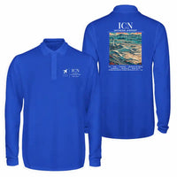 Thumbnail for Incheon International Airport (ICN) Premium Polo T-Shirts - Poster - Long Sleeve - Blue