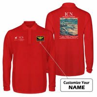 Thumbnail for Incheon International Airport (ICN) Premium Polo T-Shirts - Poster + Name - Long Sleeve - Red