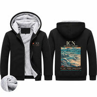 Thumbnail for Incheon International Airport (ICN) Zipped Sweatshirts - Poster - Black