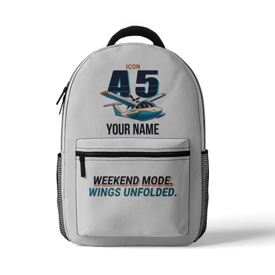 ICON A5 - 3D Backpack - Cartoon + Name - White