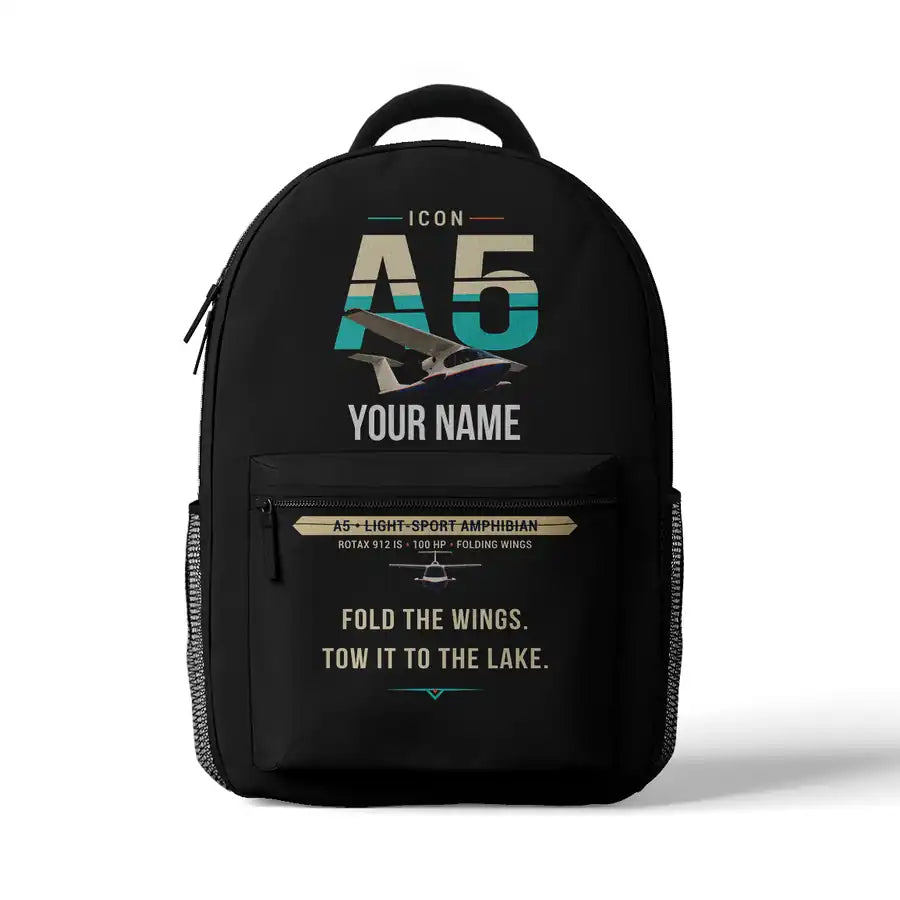 ICON A5 - 3D Backpack - Original + Name - Black
