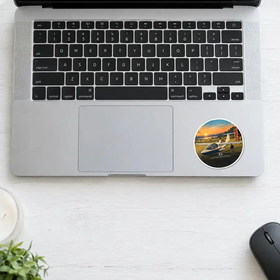 ICON A5 - 3D - Circle Sticker - Laptop
