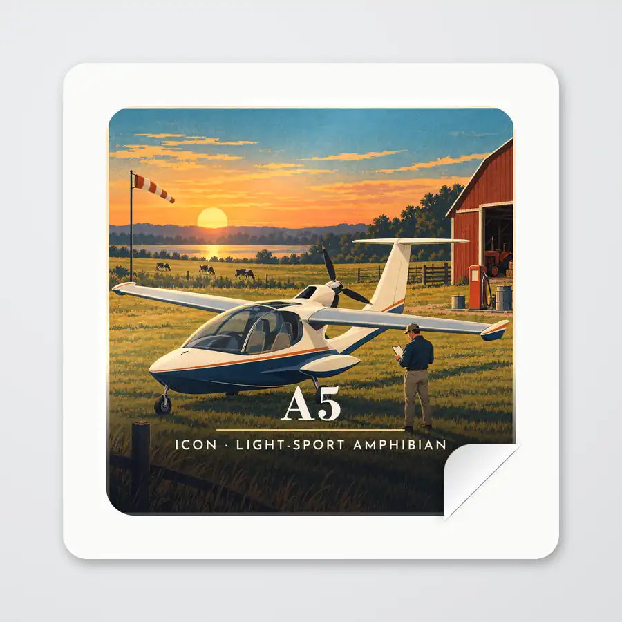 ICON A5 - 3D - Square Sticker - Peel