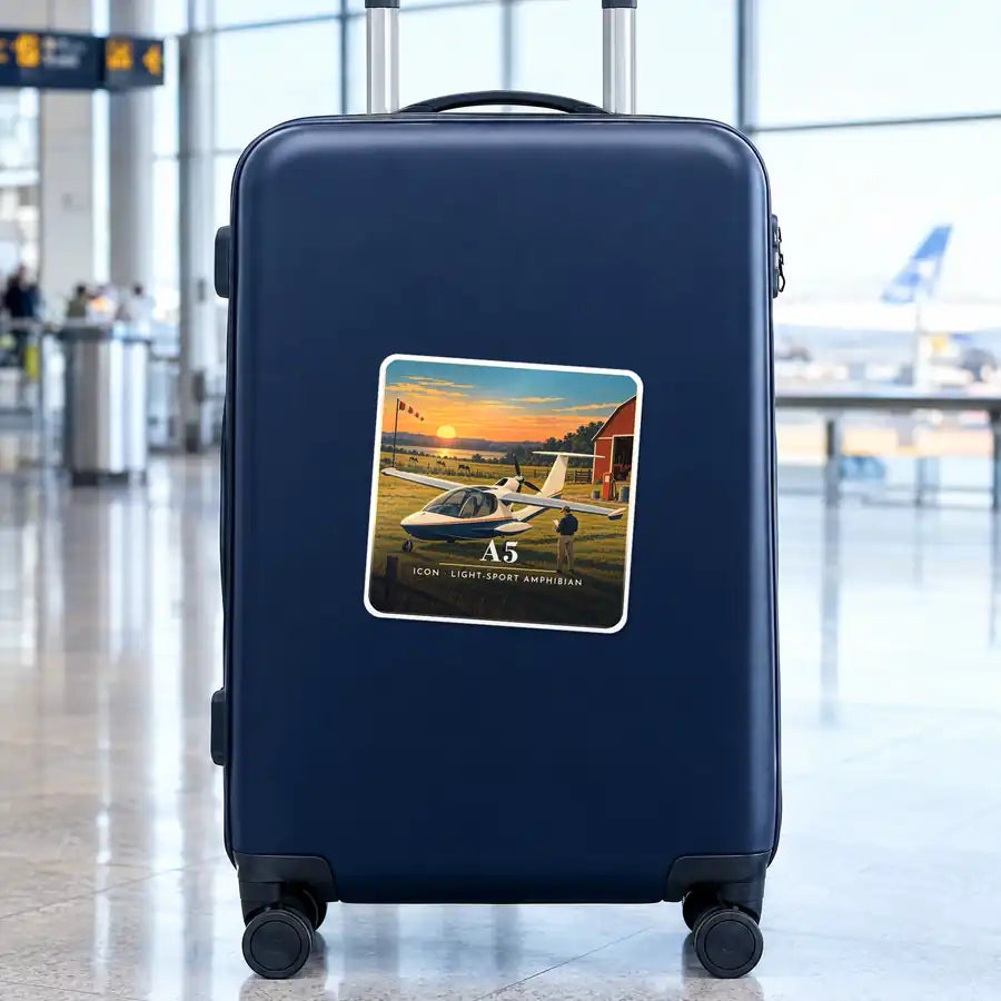 ICON A5 - 3D - Square Sticker - Suitcase