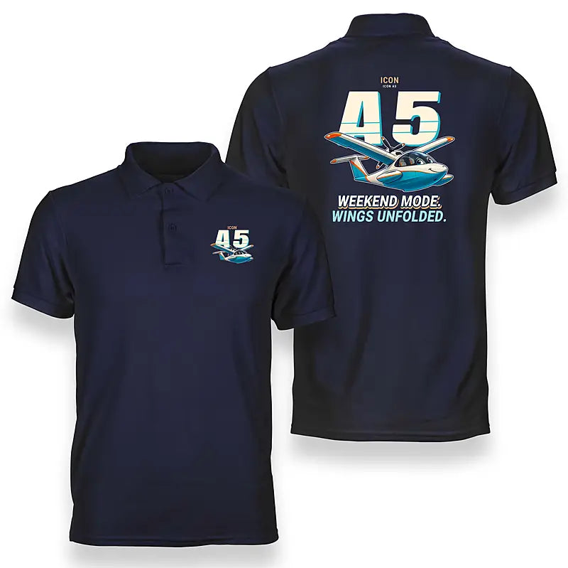 ICON A5 - Cartoon - Double-Side Polo - Navy Blue