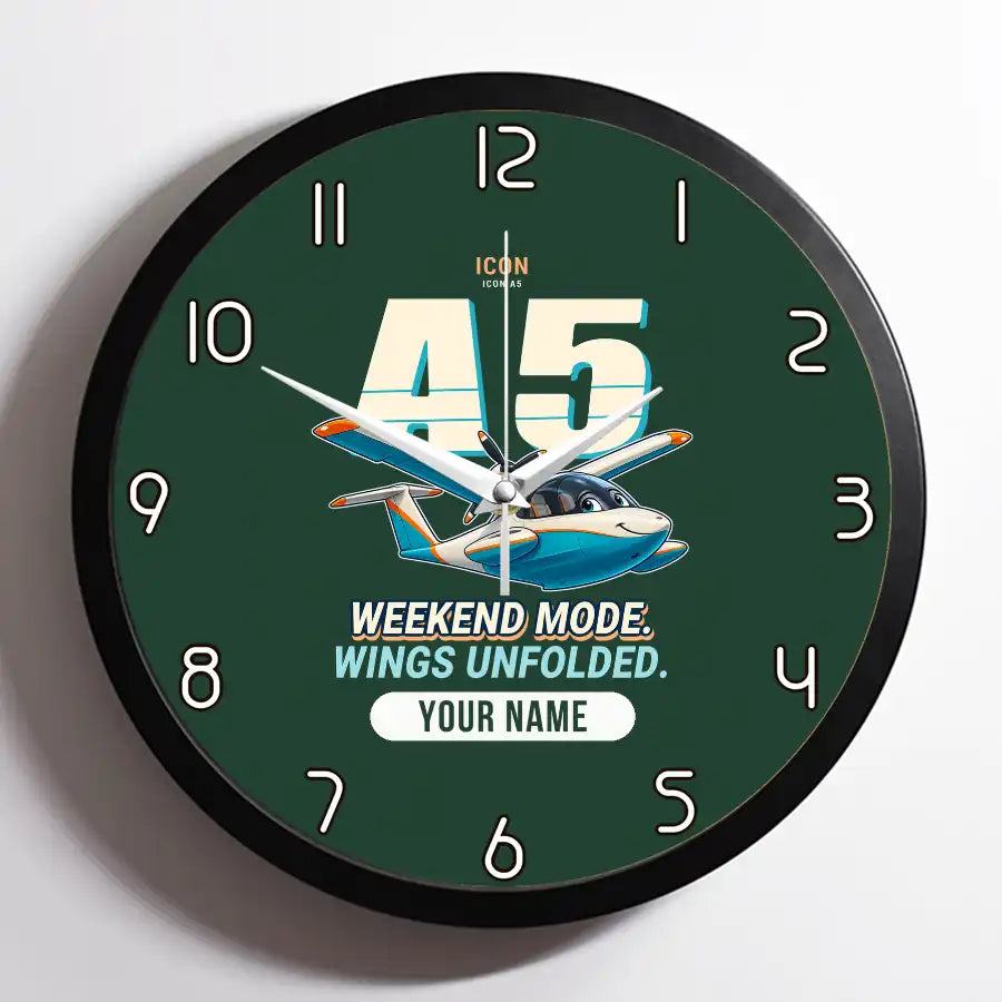ICON A5 - Cartoon + Name - Framed - Dark Green