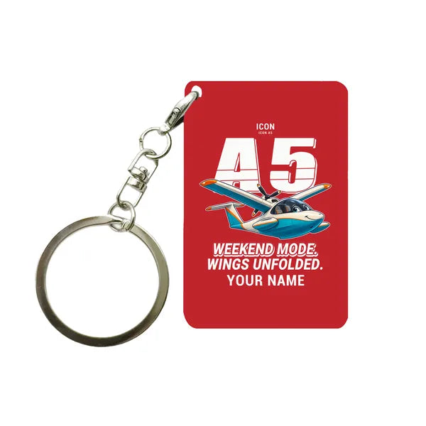 ICON A5 - Cartoon + Name - Key Chain - Red