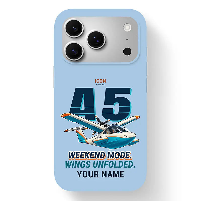 ICON A5 - Cartoon + Name - MagSafe iPhone 17 Pro - Light Blue