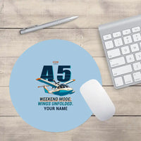 Thumbnail for ICON A5 - Cartoon + Name - Round Mouse Pad - Light Blue