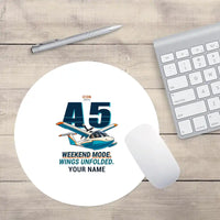 Thumbnail for ICON A5 - Cartoon + Name - Round Mouse Pad - White
