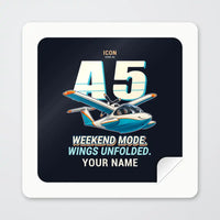 Thumbnail for ICON A5 - Cartoon + Name - Square Sticker - Peel