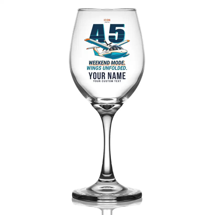 ICON A5 - Cartoon + Name - Wine Glass