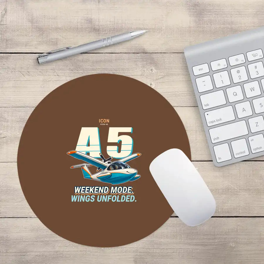 ICON A5 - Cartoon - Round Mouse Pad - Brown